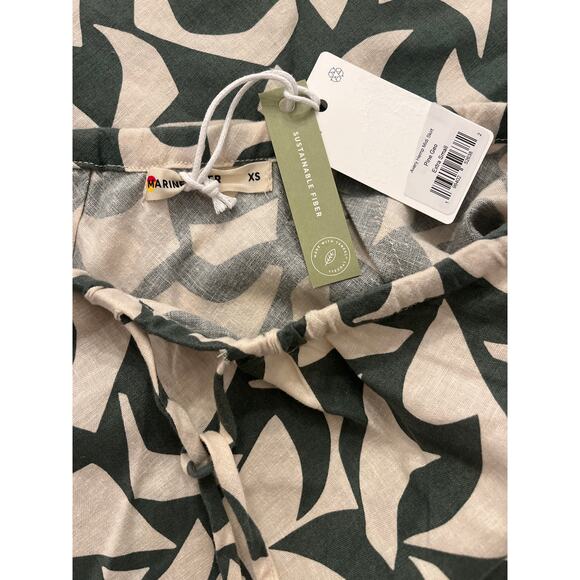 NWT Marine Layer Avery Hemp Midi Skirt Pine Geo Print Sz XS - Picture 4 of 7